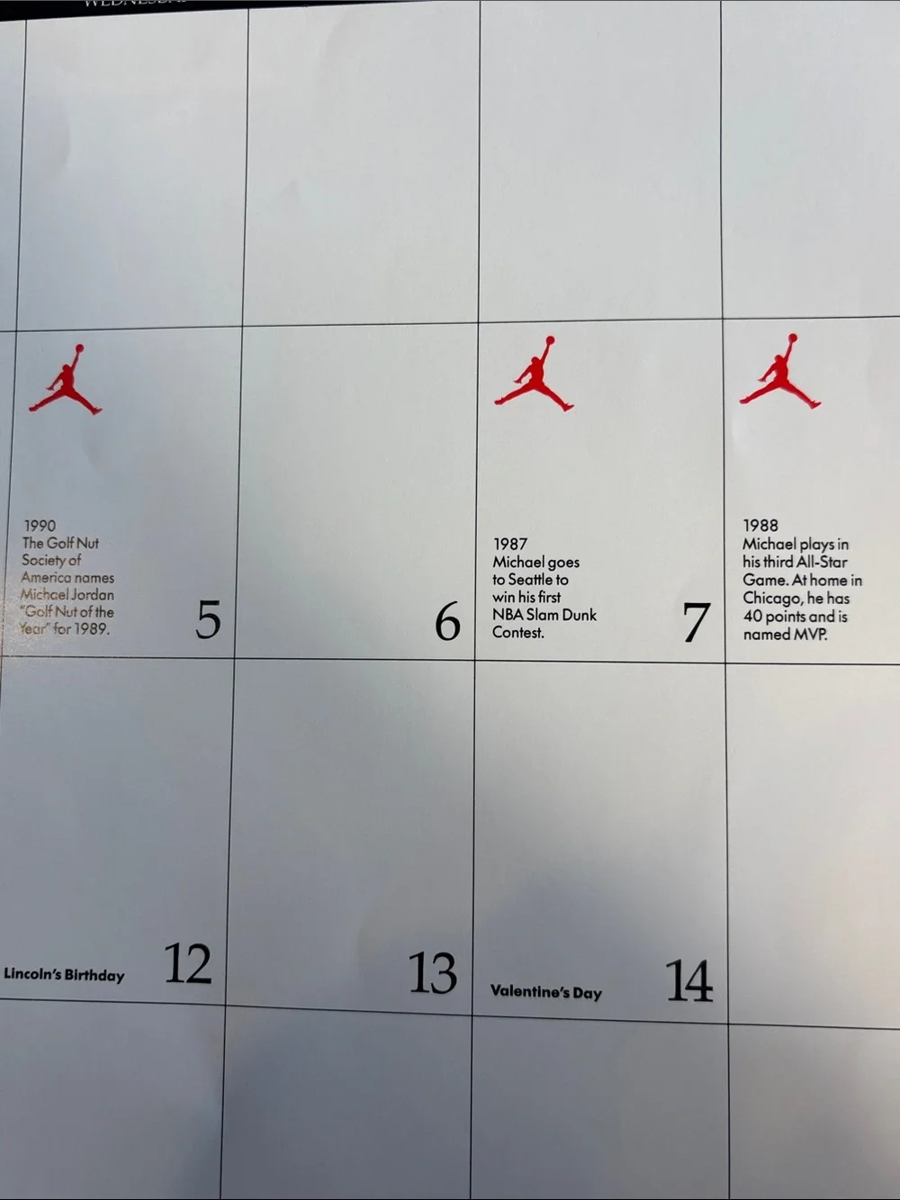Vintage 1992 Michael Jordan Nike Complete Unused 16 Month Wall Calendar